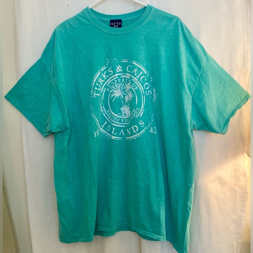 Blue 84 Men’s Turks & Caicos Graphic Tee Teal Green Size 2XL